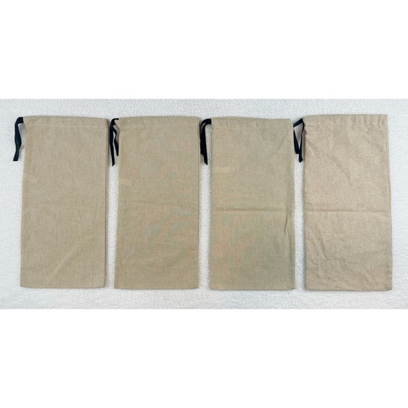 GUCCI • Set of 4 Tan Linen Small Logo Shoe Dust Bags - Picture 4 of 12